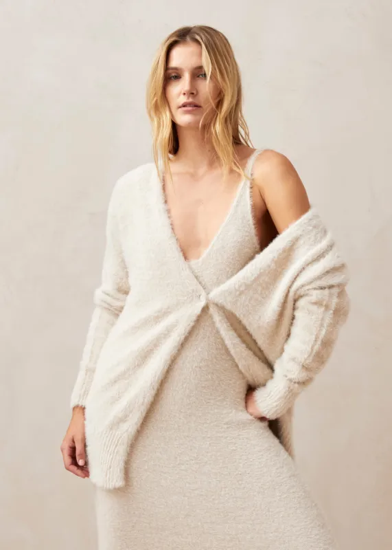 Dua Ecru Tricot Cardigan sold by Alohas