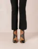 Blair Bicolor Black Camel Leather Ankle Boots sold by Alohas