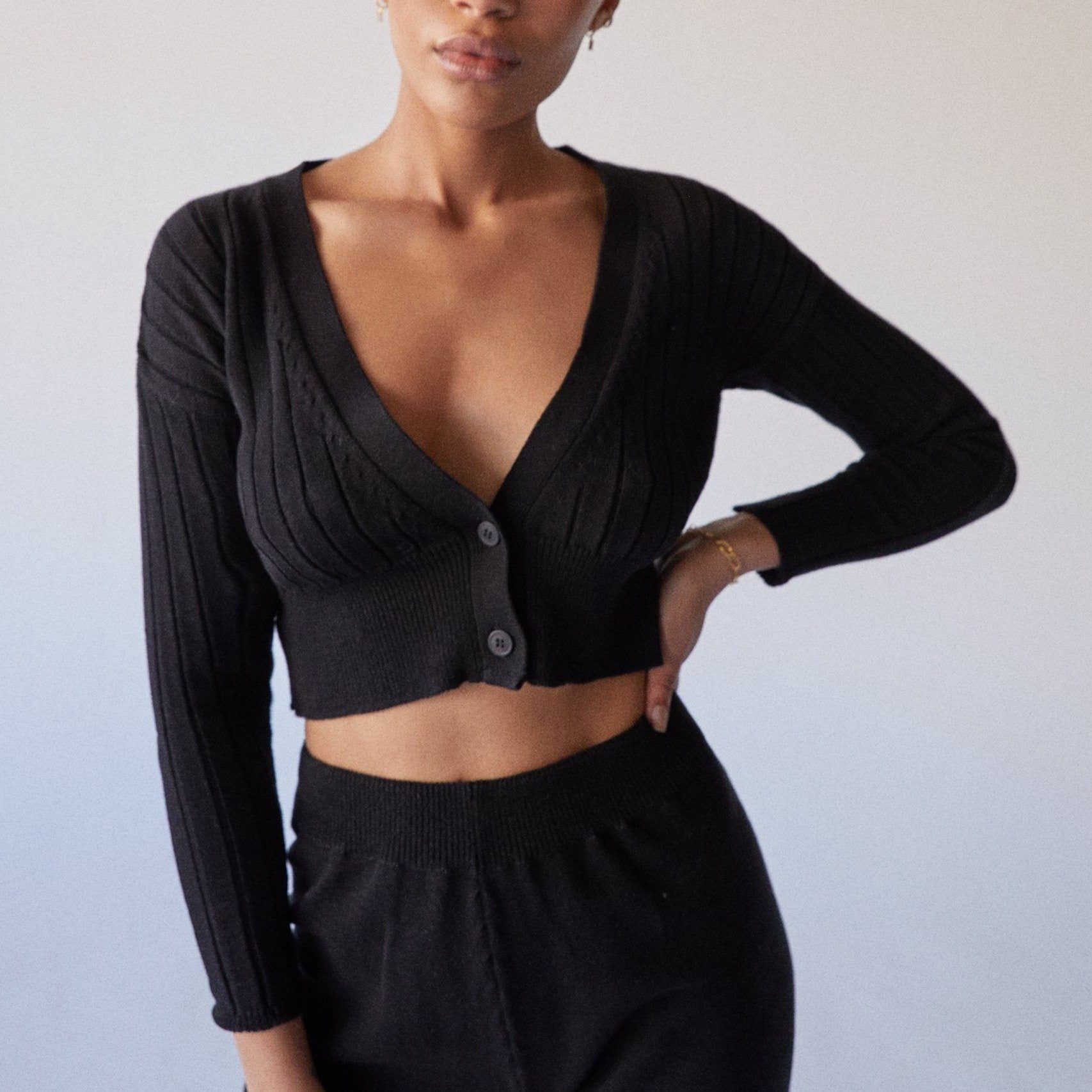 Tender Knit Cardigan Black sold by Alohas product image thumbnail 3