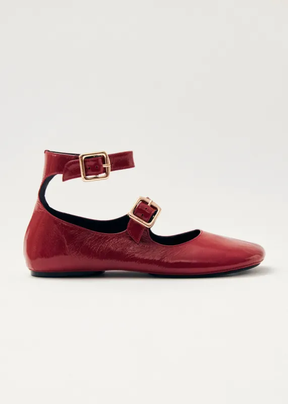 Samoa Onix Red Leather Ballet Flats sold by Alohas
