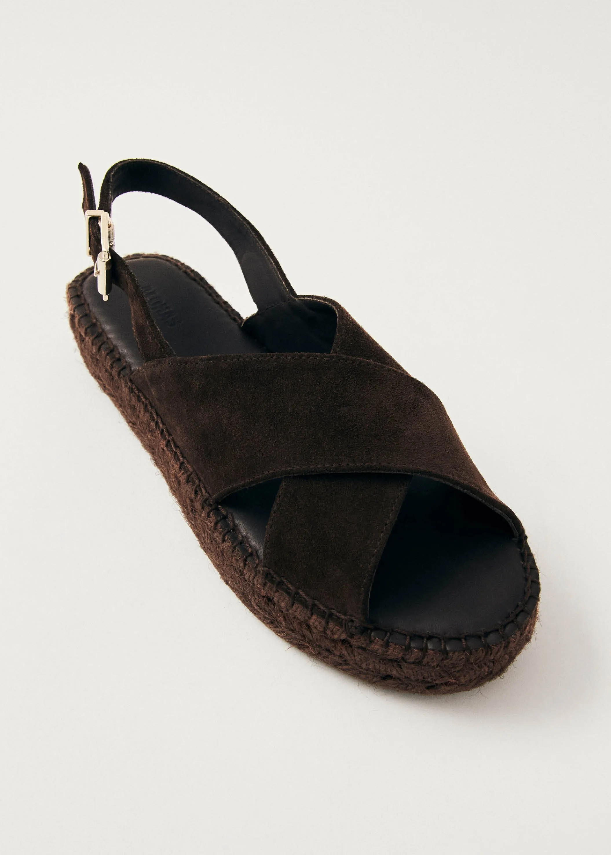 Crossed Suede Brown Leather Espadrilles sold by Alohas product image thumbnail 2