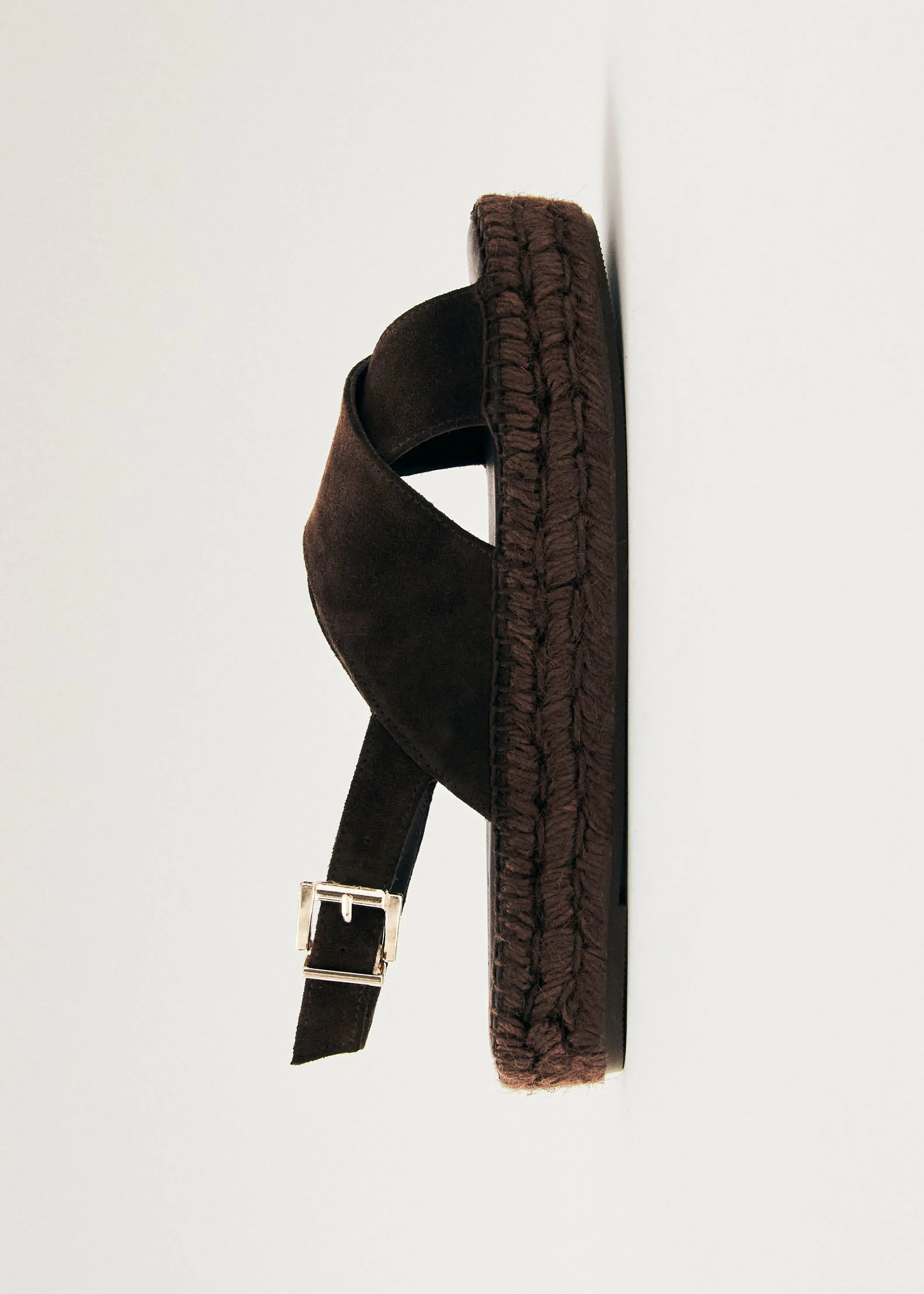 Crossed Suede Brown Leather Espadrilles sold by Alohas product image thumbnail 5