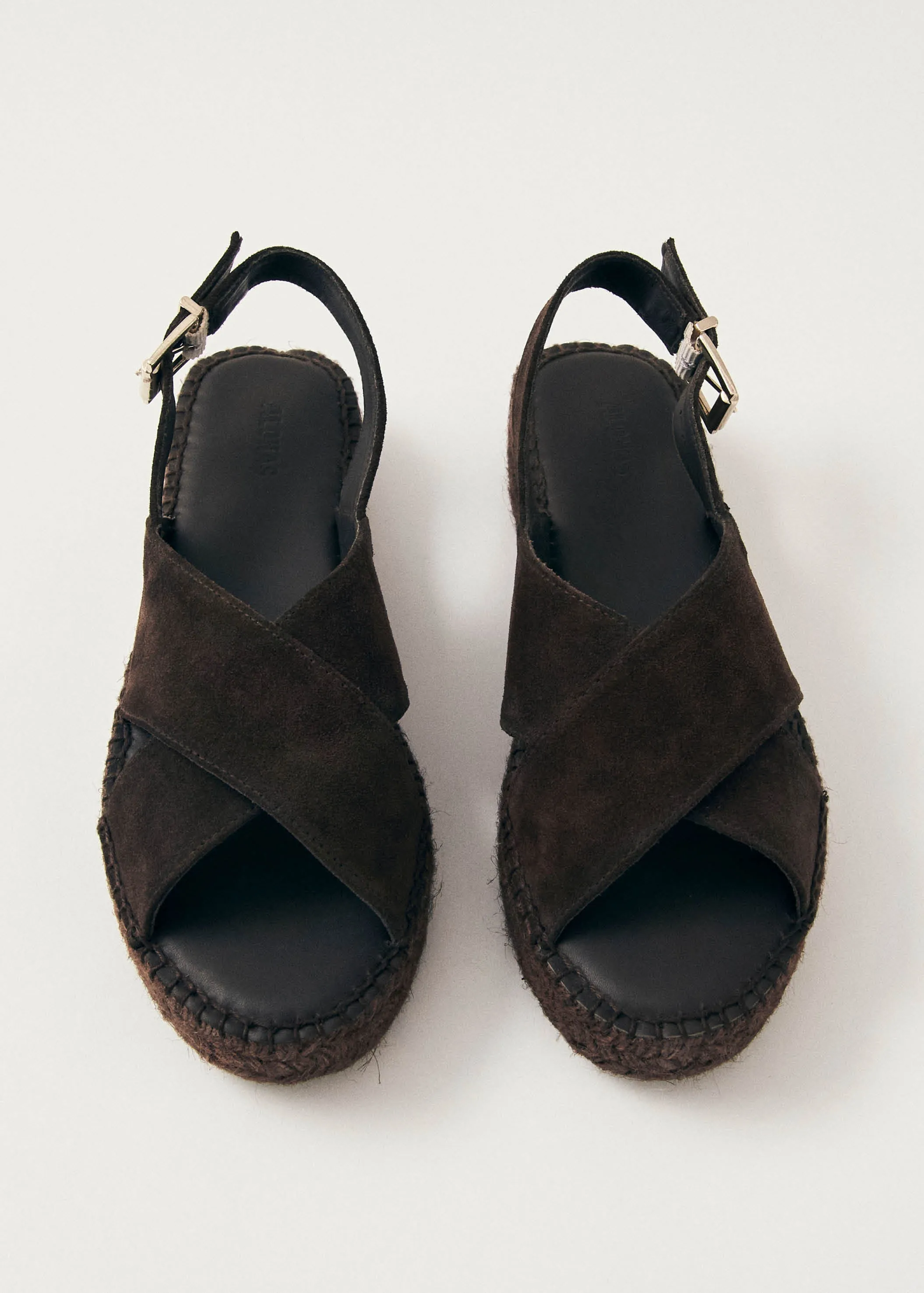 Crossed Suede Brown Leather Espadrilles sold by Alohas product image thumbnail 4