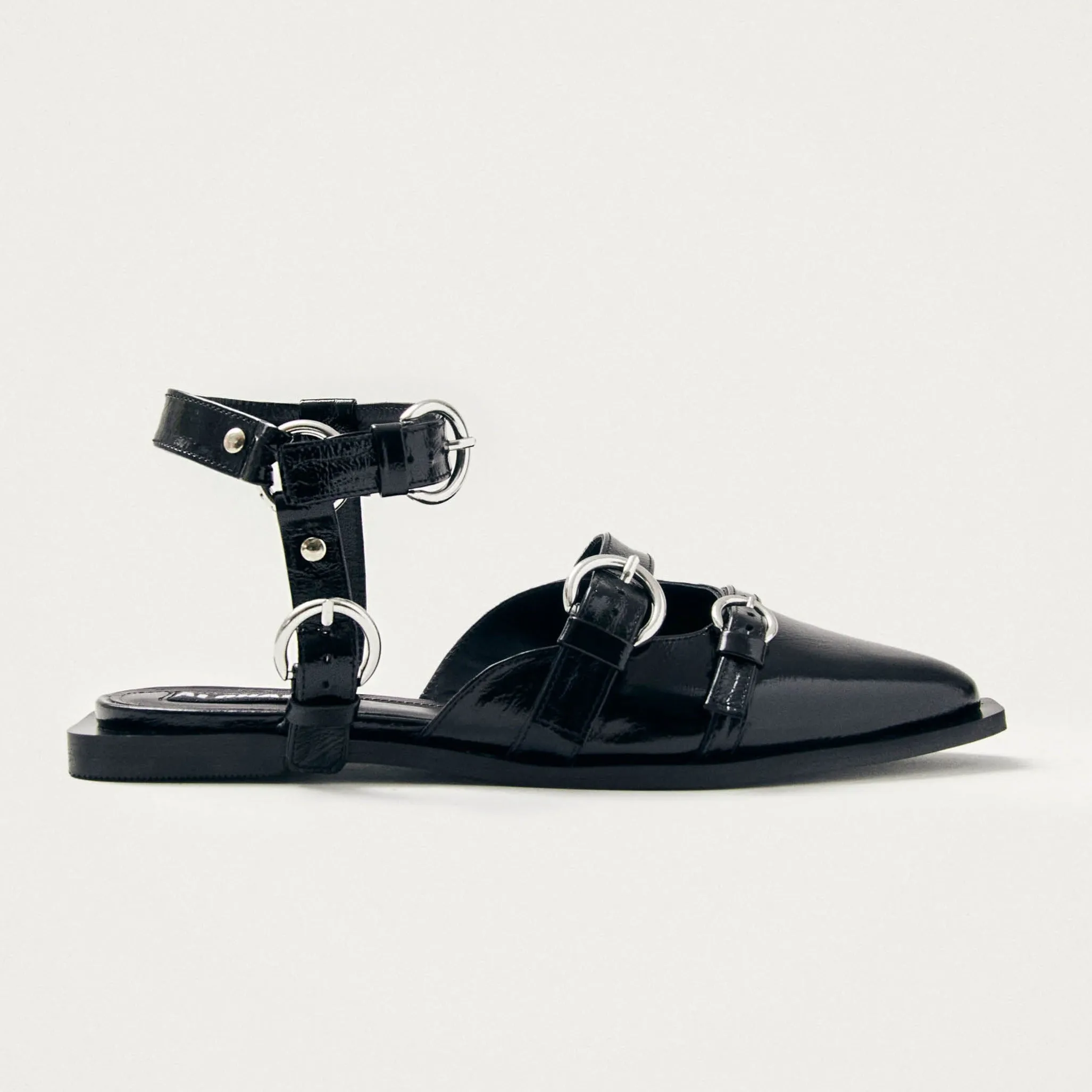 Thalara Onix Black Leather Ballet Flats sold by Alohas product image thumbnail 3