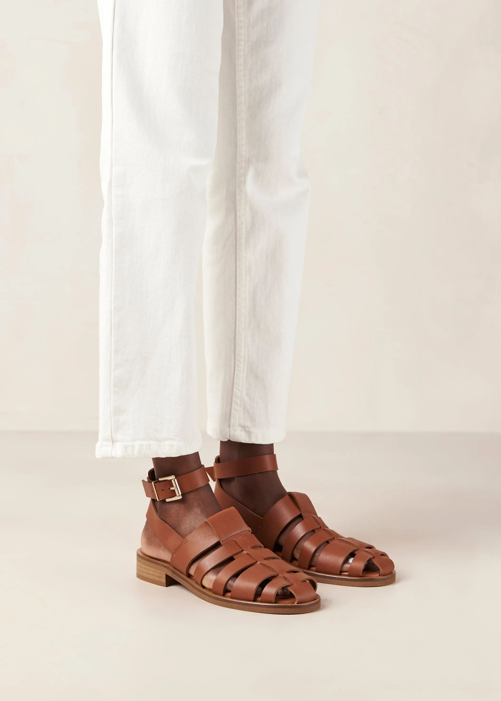 Perry Tan Leather Sandals sold by Alohas product image thumbnail 4