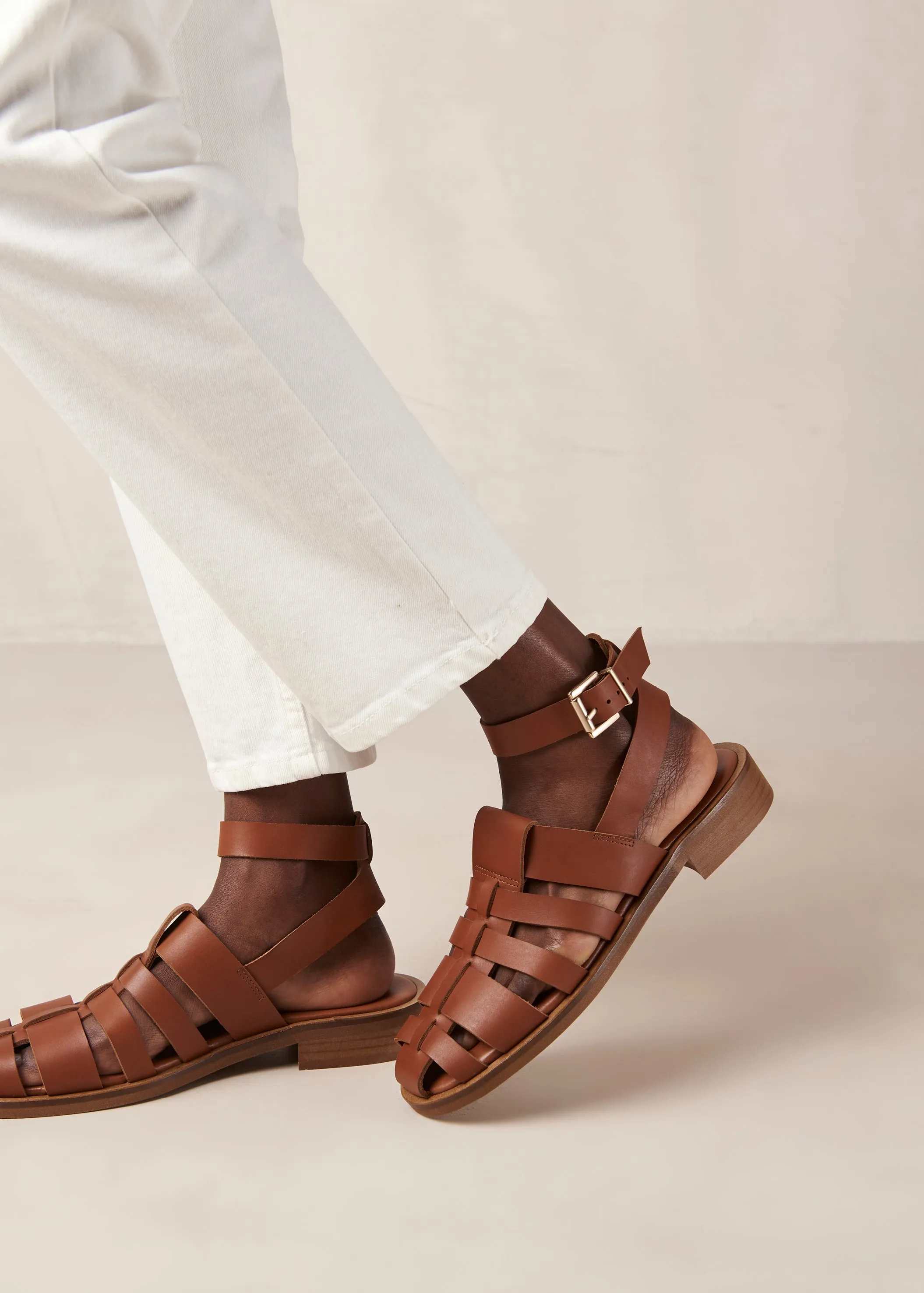 Perry Tan Leather Sandals sold by Alohas product image thumbnail 5