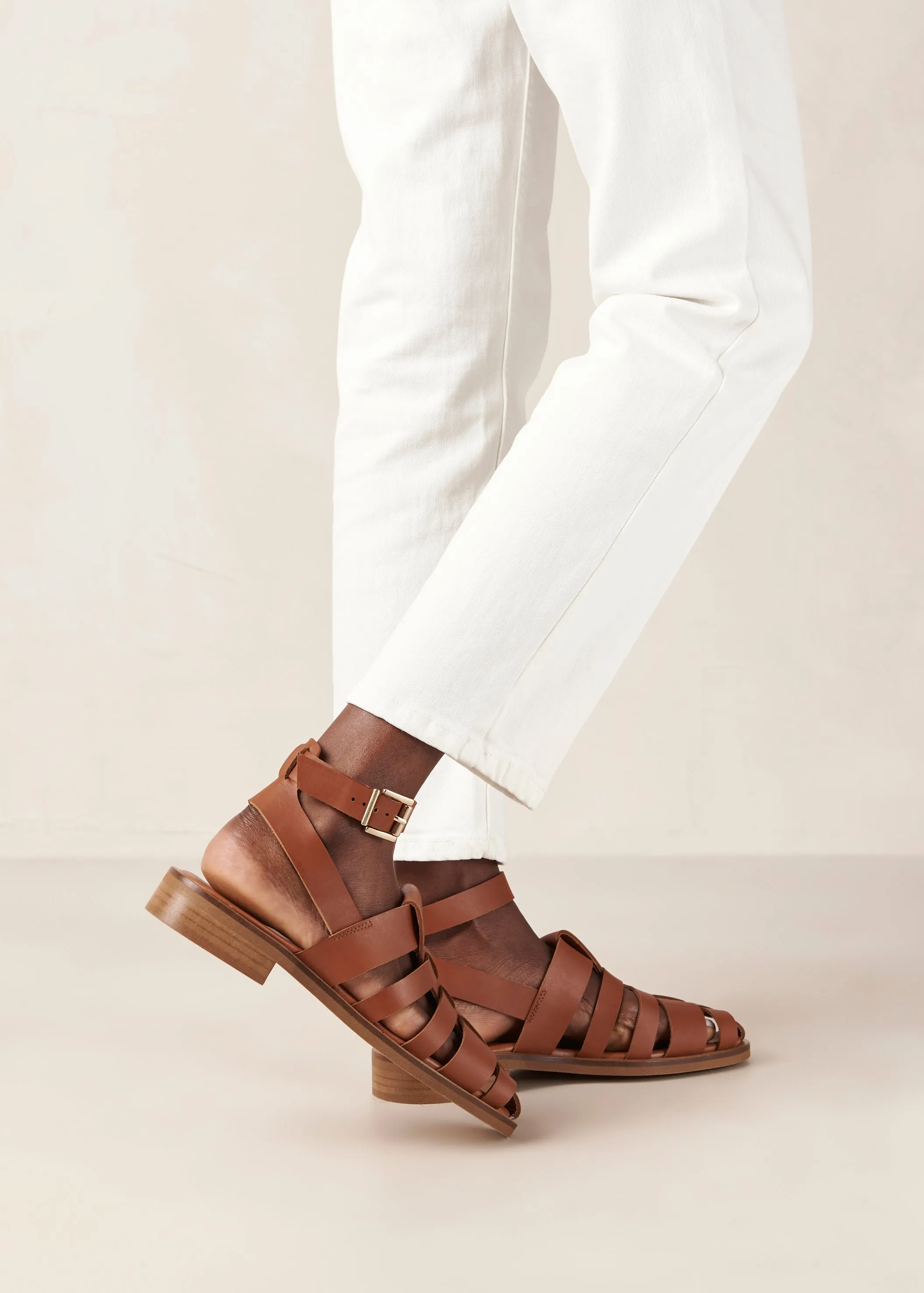 Perry Tan Leather Sandals sold by Alohas product image thumbnail 2