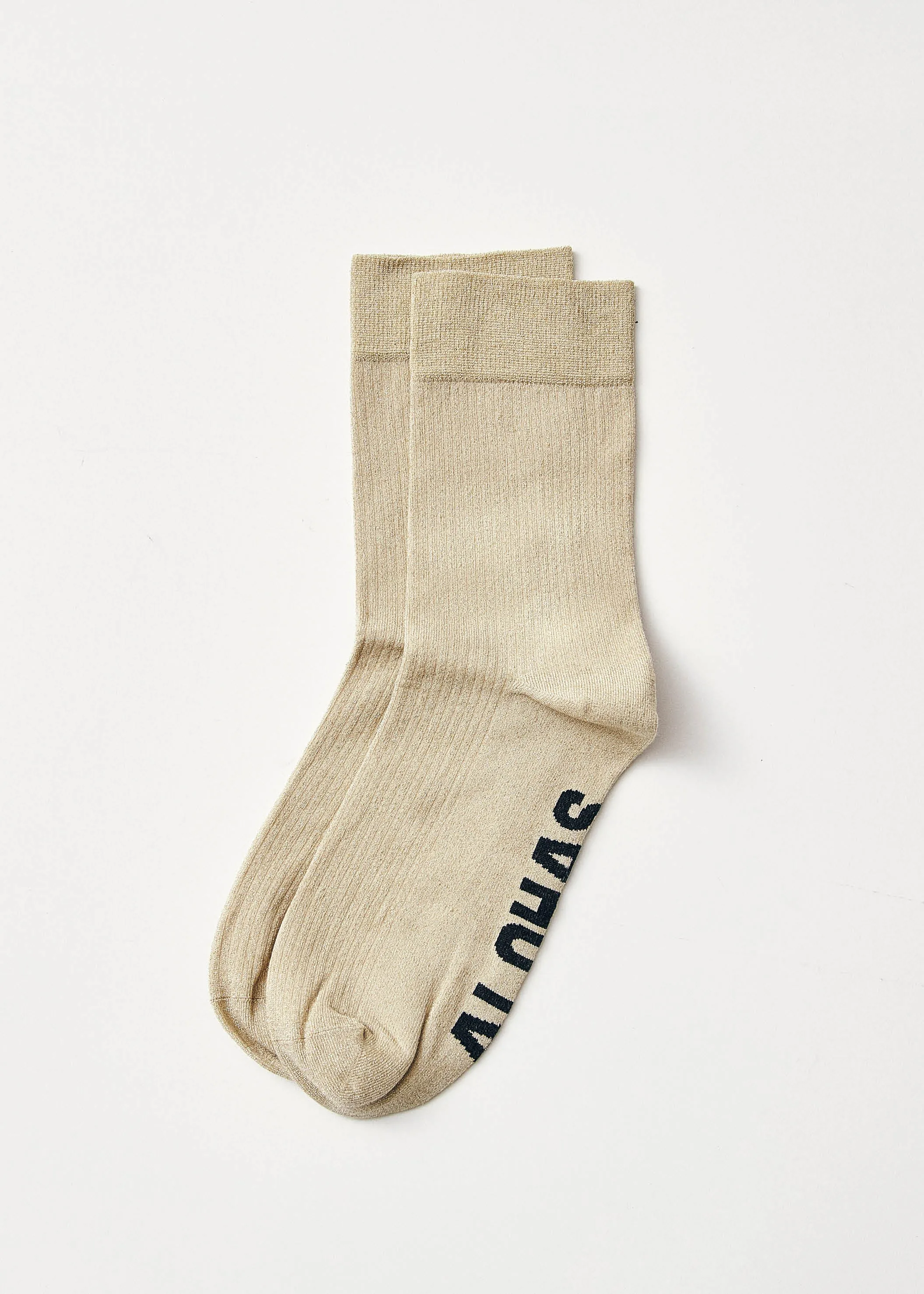 Ava Shimmer Gold Socks sold by Alohas