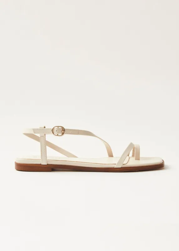 Sloane Cream Vegan Leather Sandals sold by Alohas