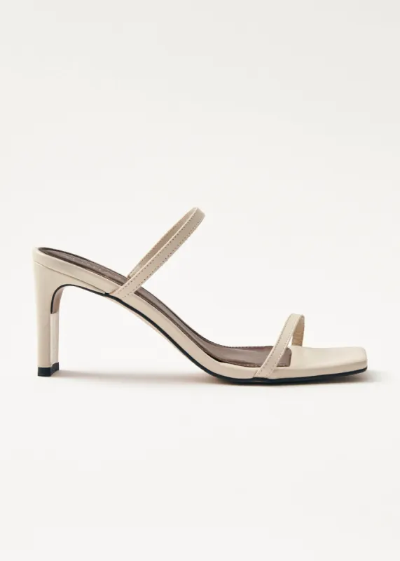 Cannes Beige Leather Sandals sold by Alohas