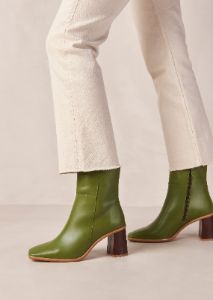 West Vintage Evergreen Leather Ankle Boots sold by Alohas