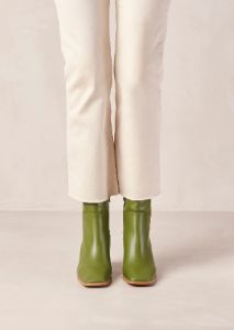 West Vintage Evergreen Leather Ankle Boots sold by Alohas