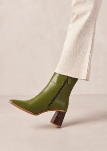 West Vintage Evergreen Leather Ankle Boots sold by Alohas