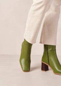 West Vintage Evergreen Leather Ankle Boots sold by Alohas