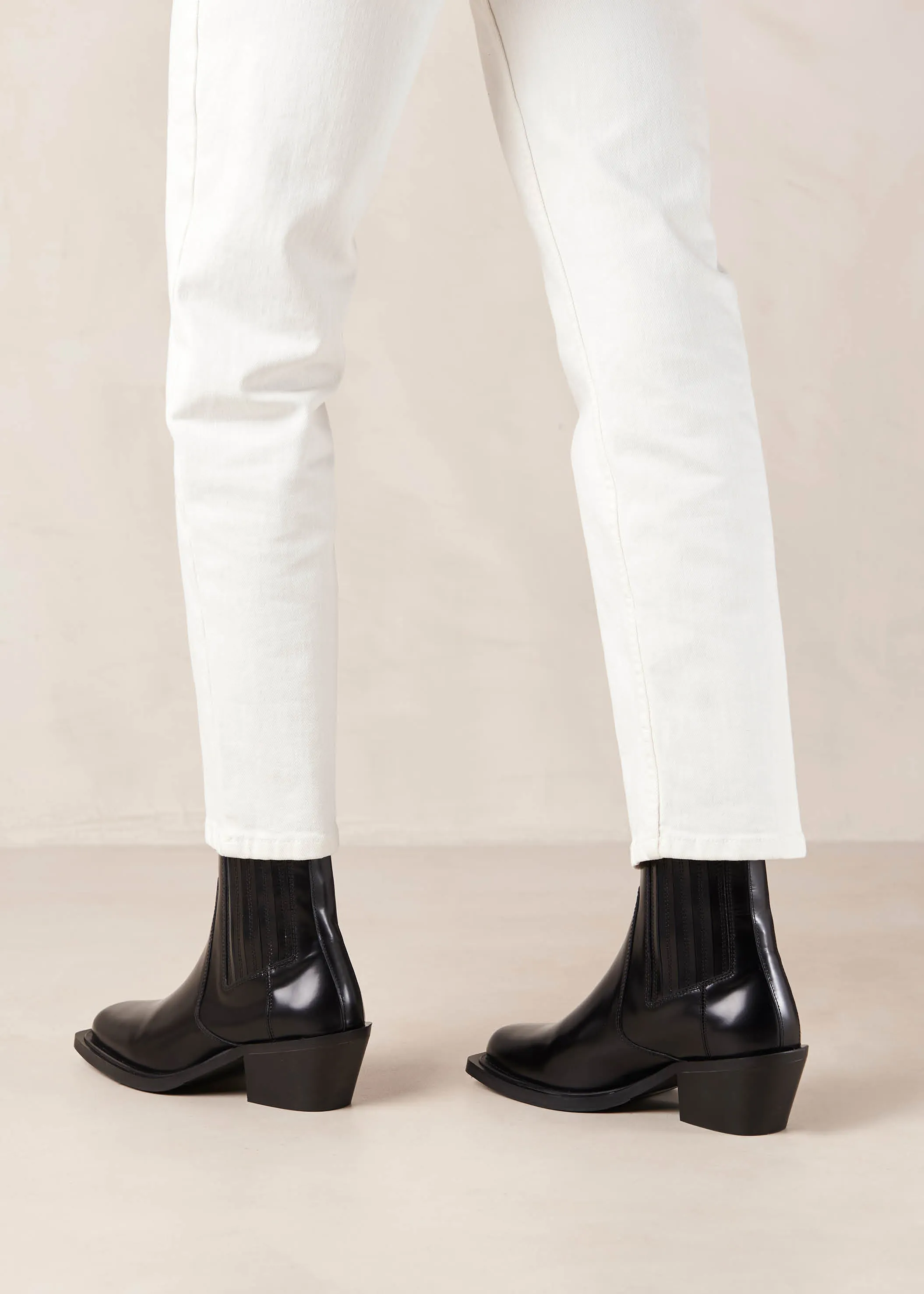 Denver Black Leather Ankle Boots sold by Alohas product image thumbnail 2