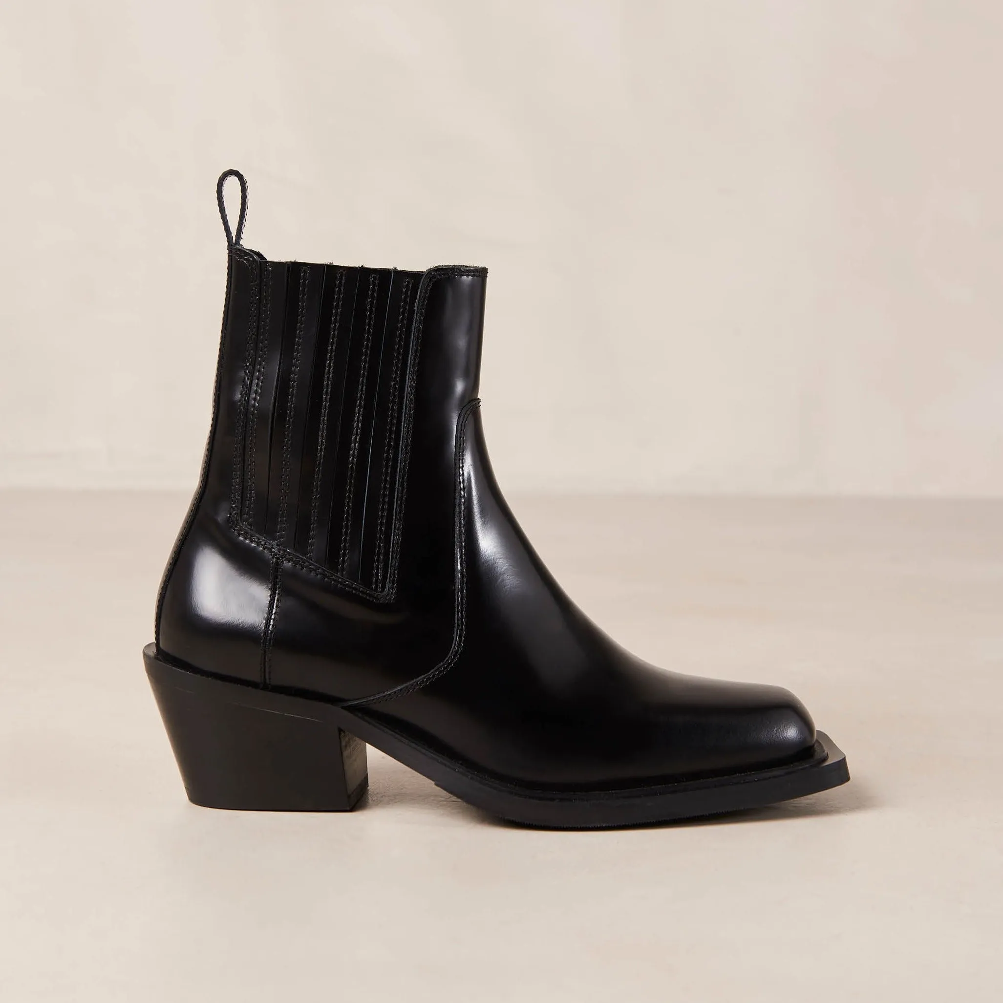 Denver Black Leather Ankle Boots sold by Alohas product image thumbnail 3