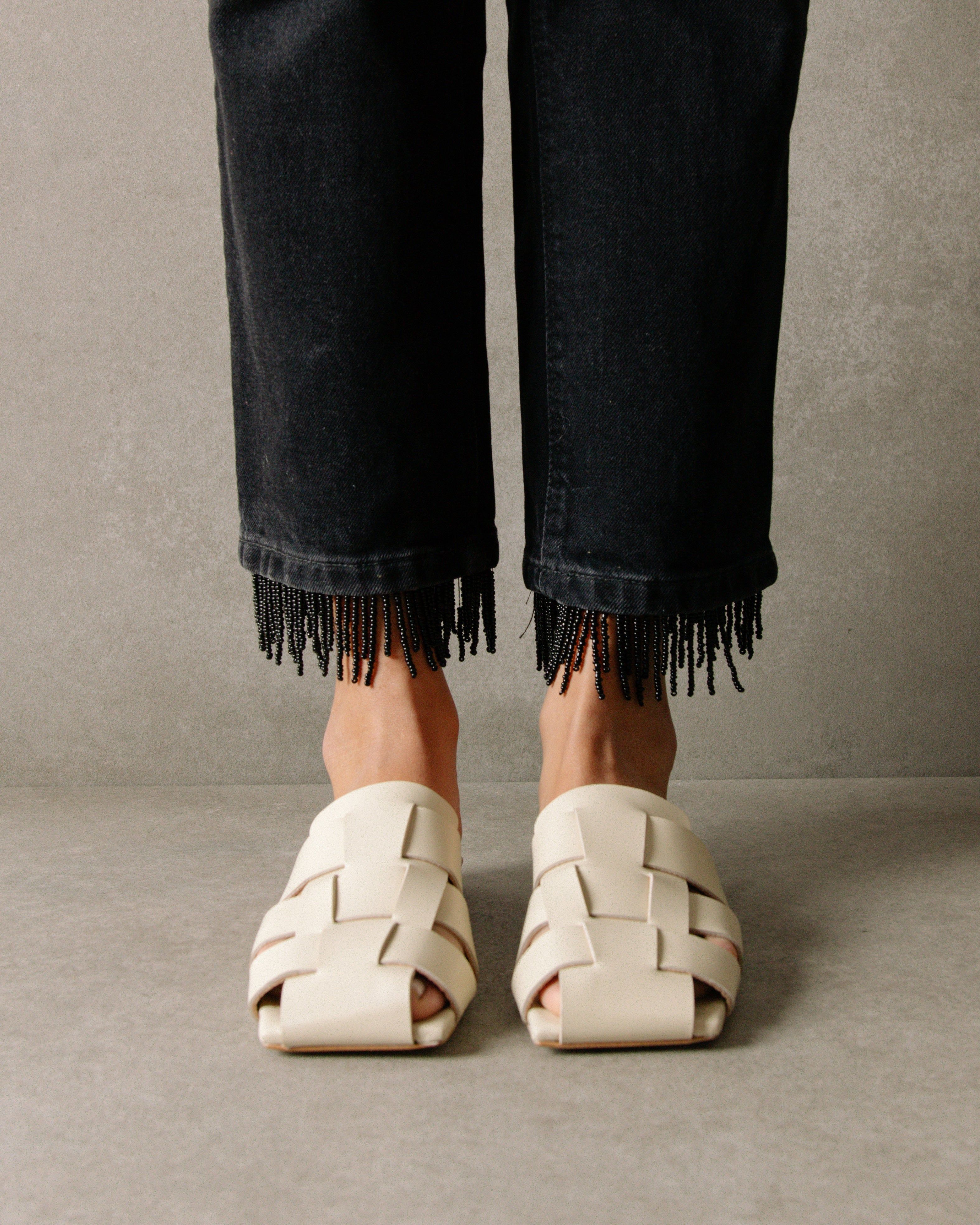 Barney Cream Leather Mules sold by Alohas product image thumbnail 2