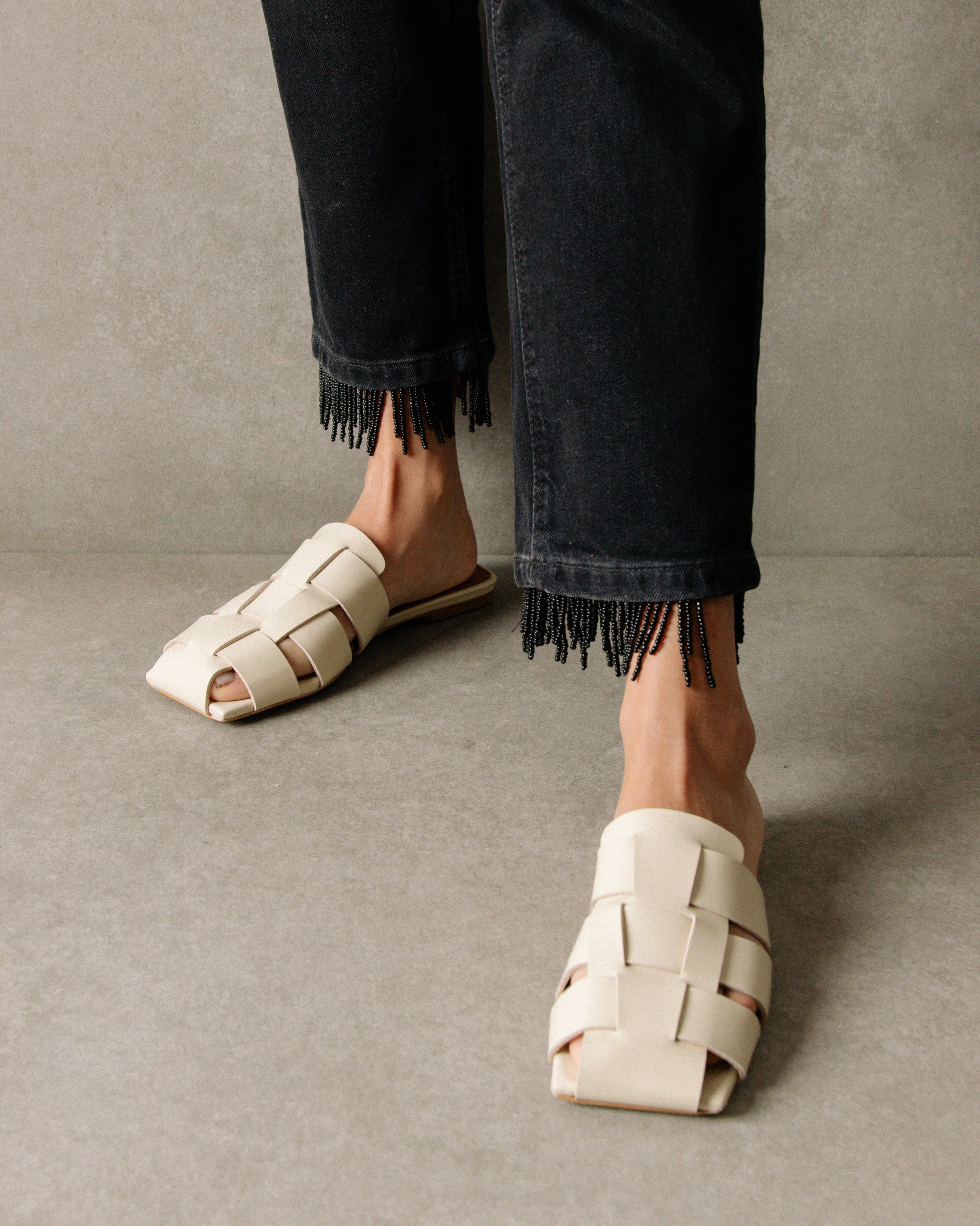 Barney Cream Leather Mules sold by Alohas product image thumbnail 5