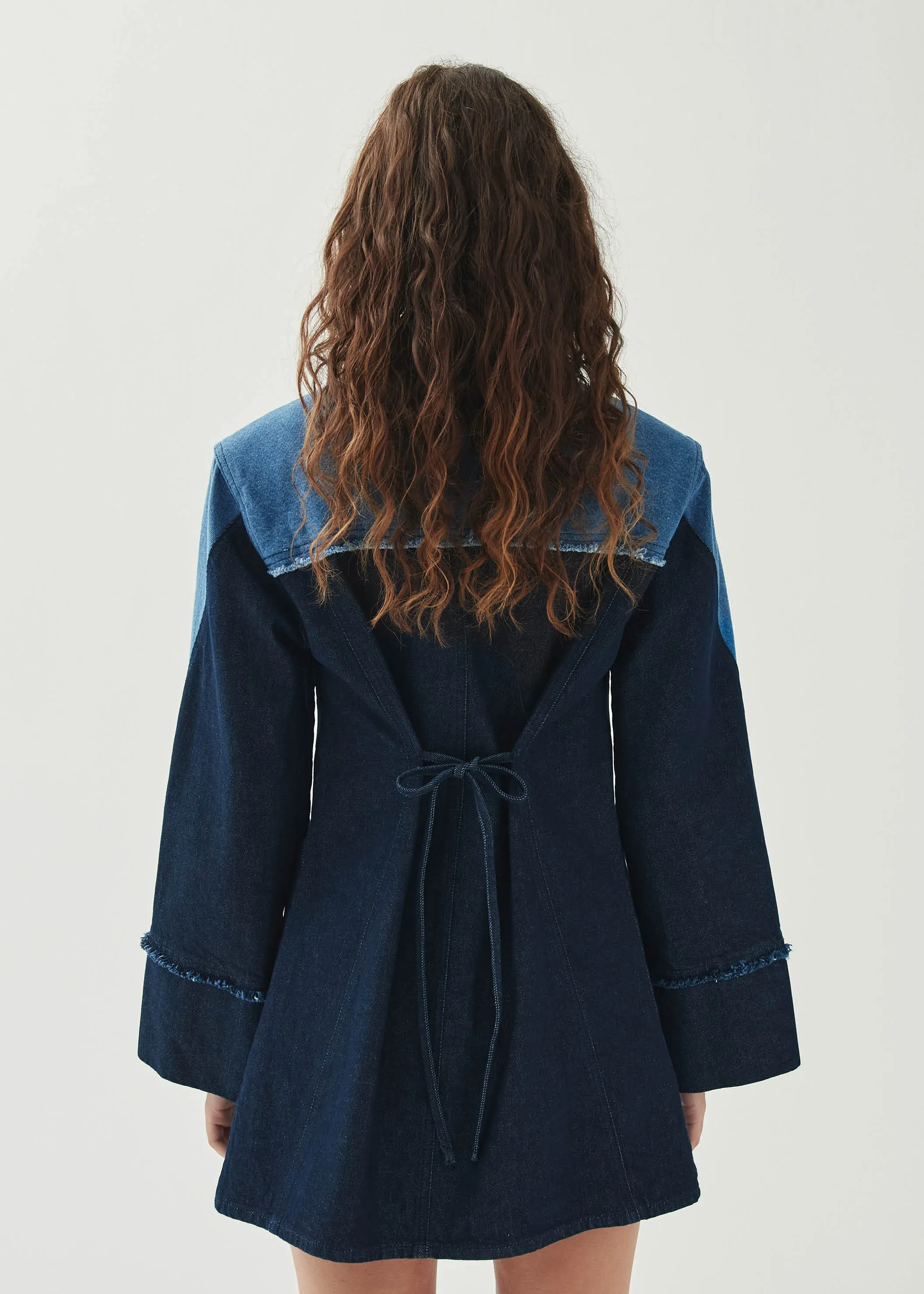 Veden Bicolor Indigo Denim Dress sold by Alohas product image thumbnail 5