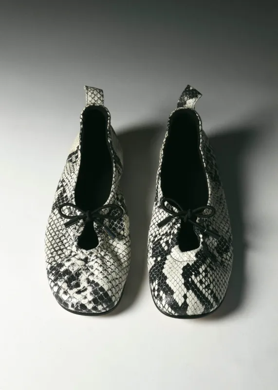 Rosalind Indo Grey Leather Ballet Flats sold by Alohas