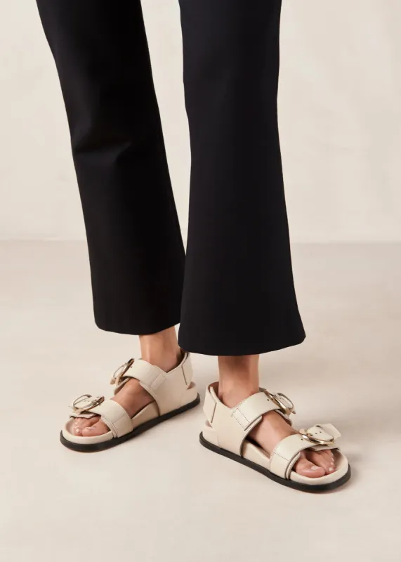 Leone Cream Leather Sandals sold by Alohas