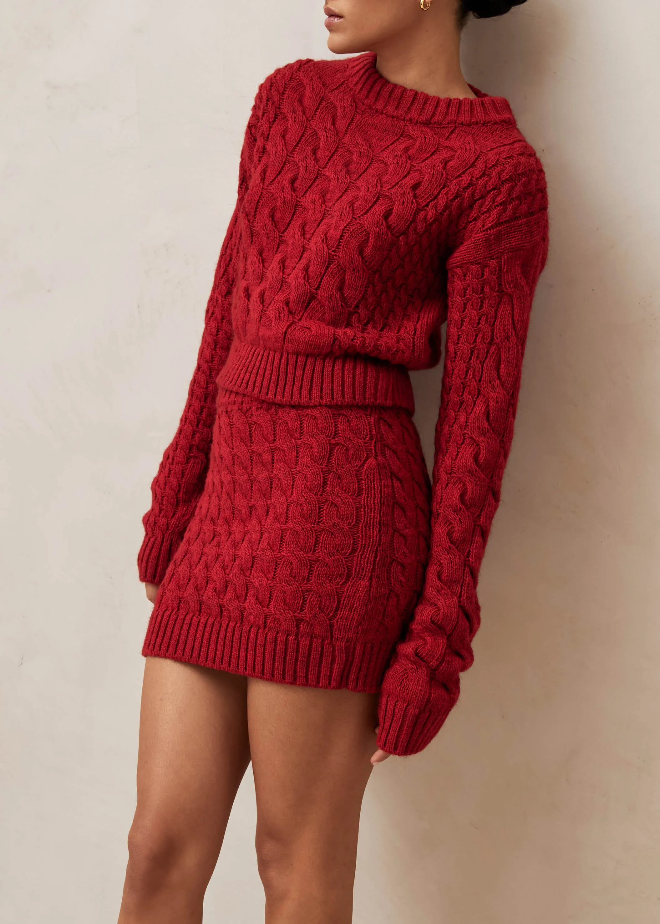 Blossom Red Tricot Sweater sold by Alohas product image thumbnail 2