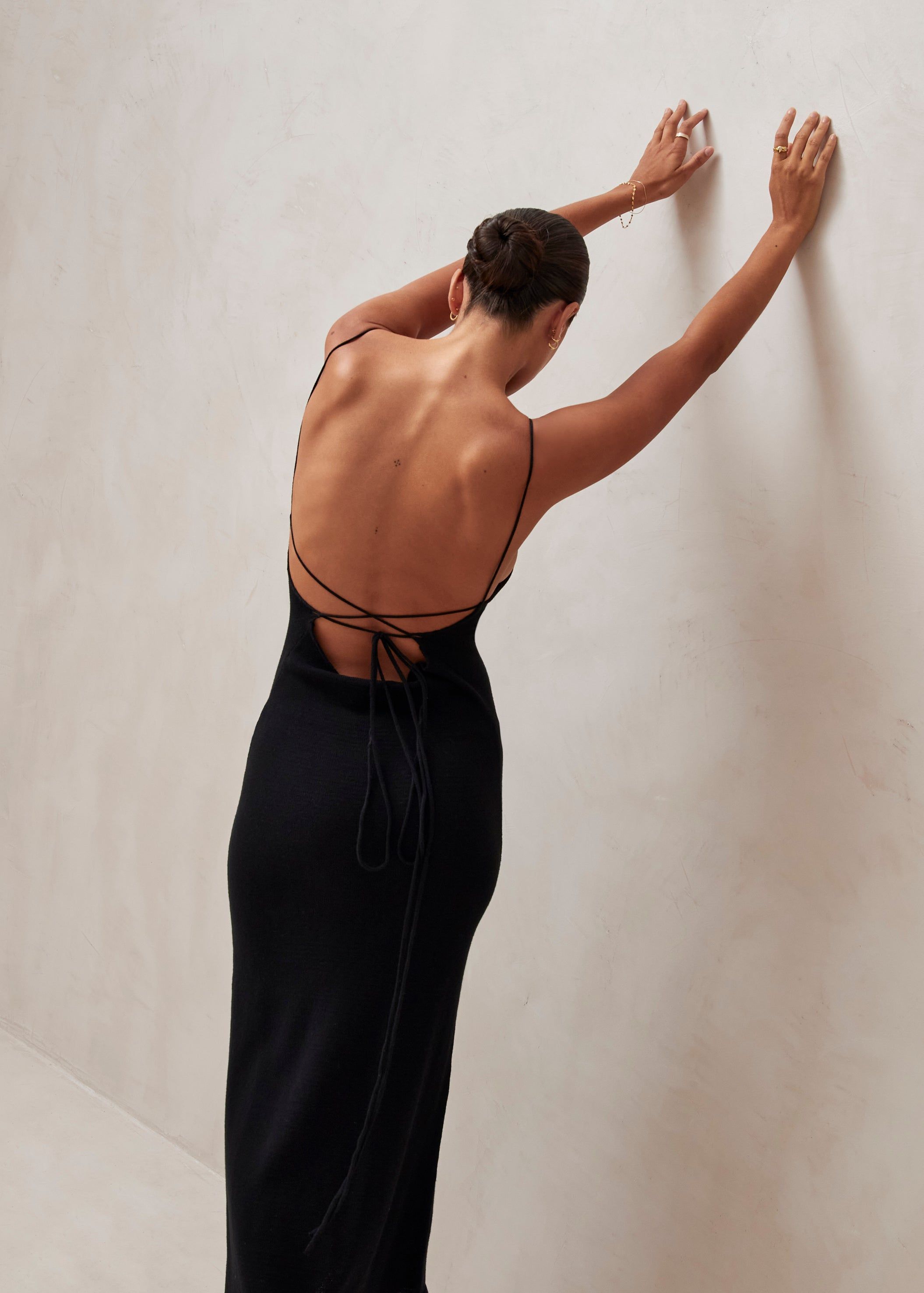 Delicate Strap Knit Dress Black sold by Alohas product image thumbnail 4