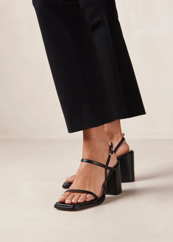 Lorena Black Vegan Leather Sandals sold by Alohas