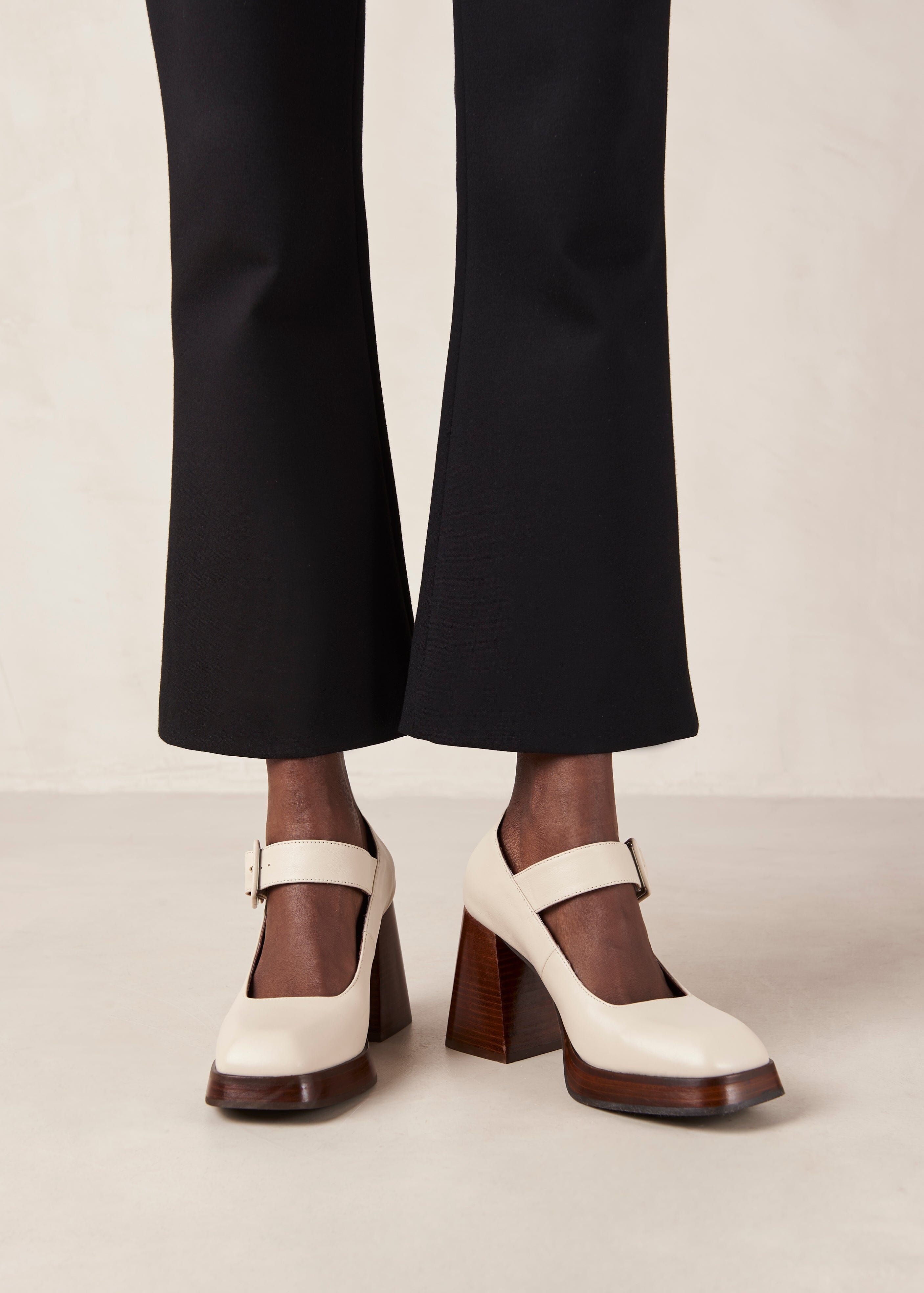 Oregon Cream Leather Pumps sold by Alohas