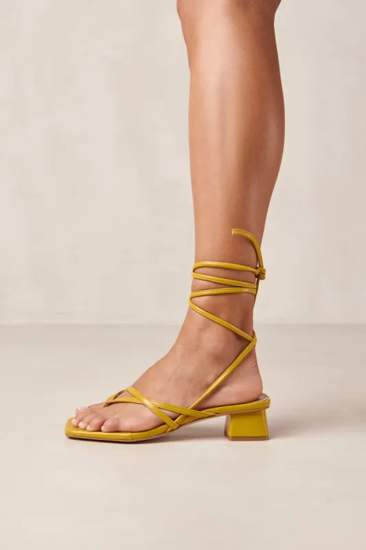 Elio Yellow Vegan Leather Sandals sold by Alohas