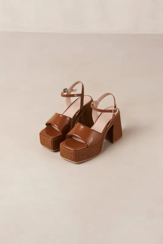 Jazzy Lucid Caramel Vegan Leather Sandals sold by Alohas