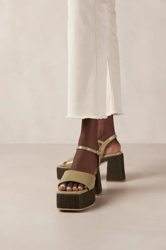 Jazzy Lucid Green Vegan Leather Sandals sold by Alohas