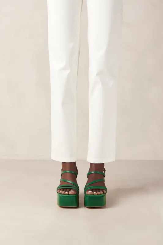 Talina Green Vegan Leather Sandals sold by Alohas