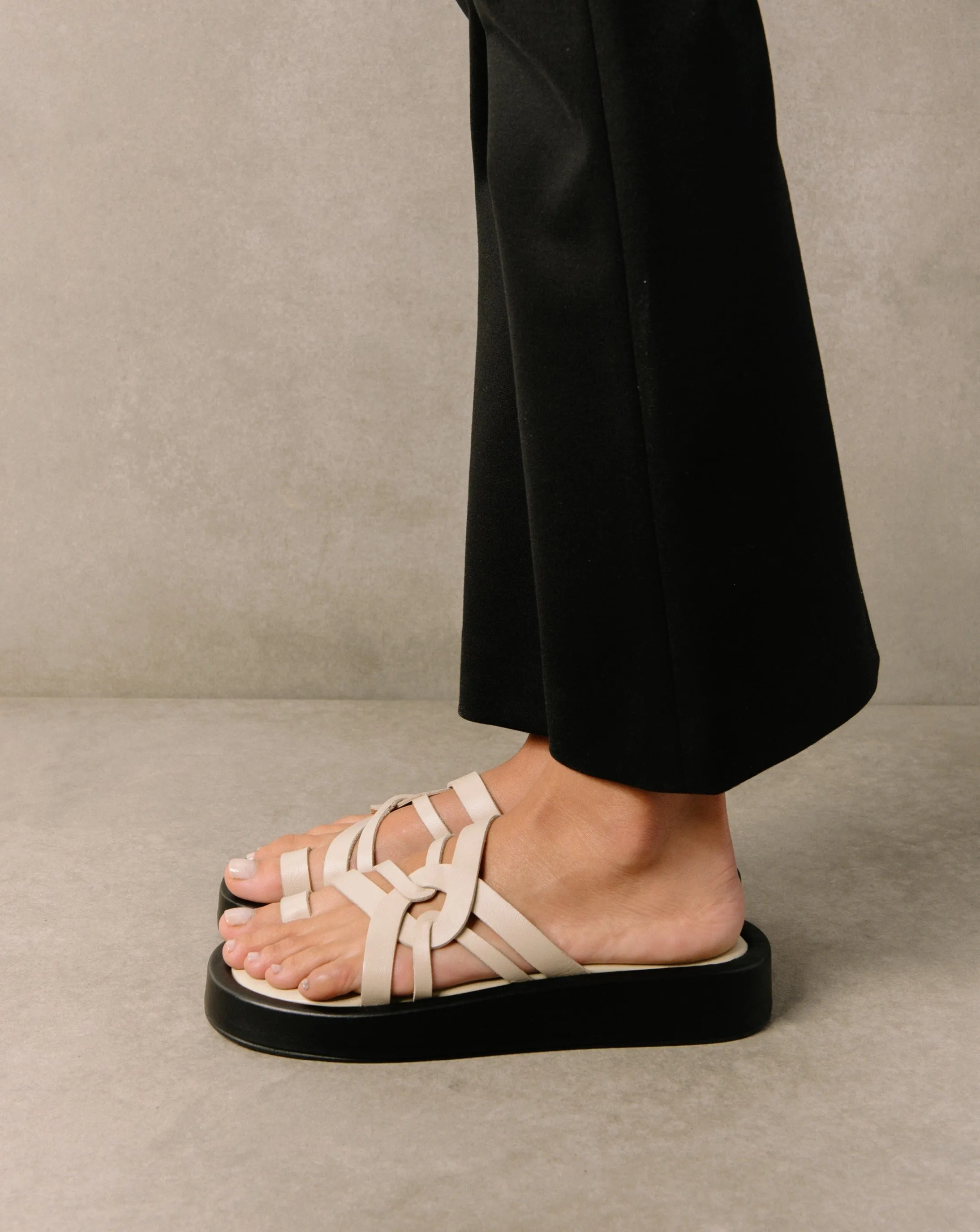 Cool Cream Leather Sandals sold by Alohas