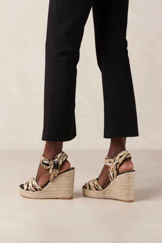 Emmeline Braided Black Natural Espadrilles sold by Alohas