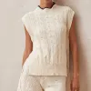 Tina Ecru Tricot Vest sold by Alohas