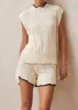 Tina Ecru Tricot Vest sold by Alohas