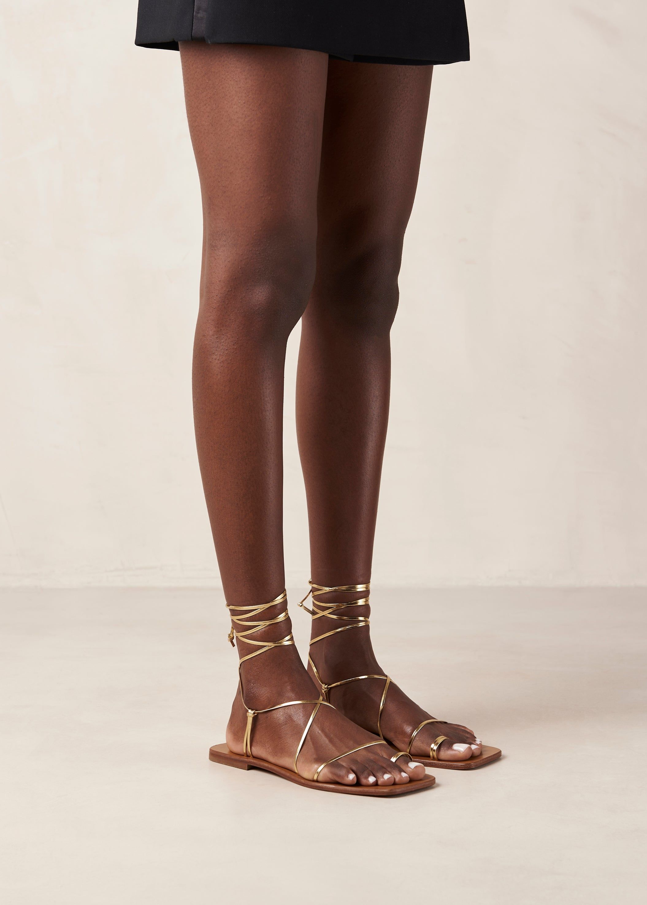 Bamboo Shimmer Gold Leather Sandals sold by Alohas product image thumbnail 4