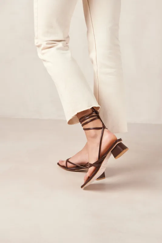 Elio Brown Vegan Leather Sandals sold by Alohas
