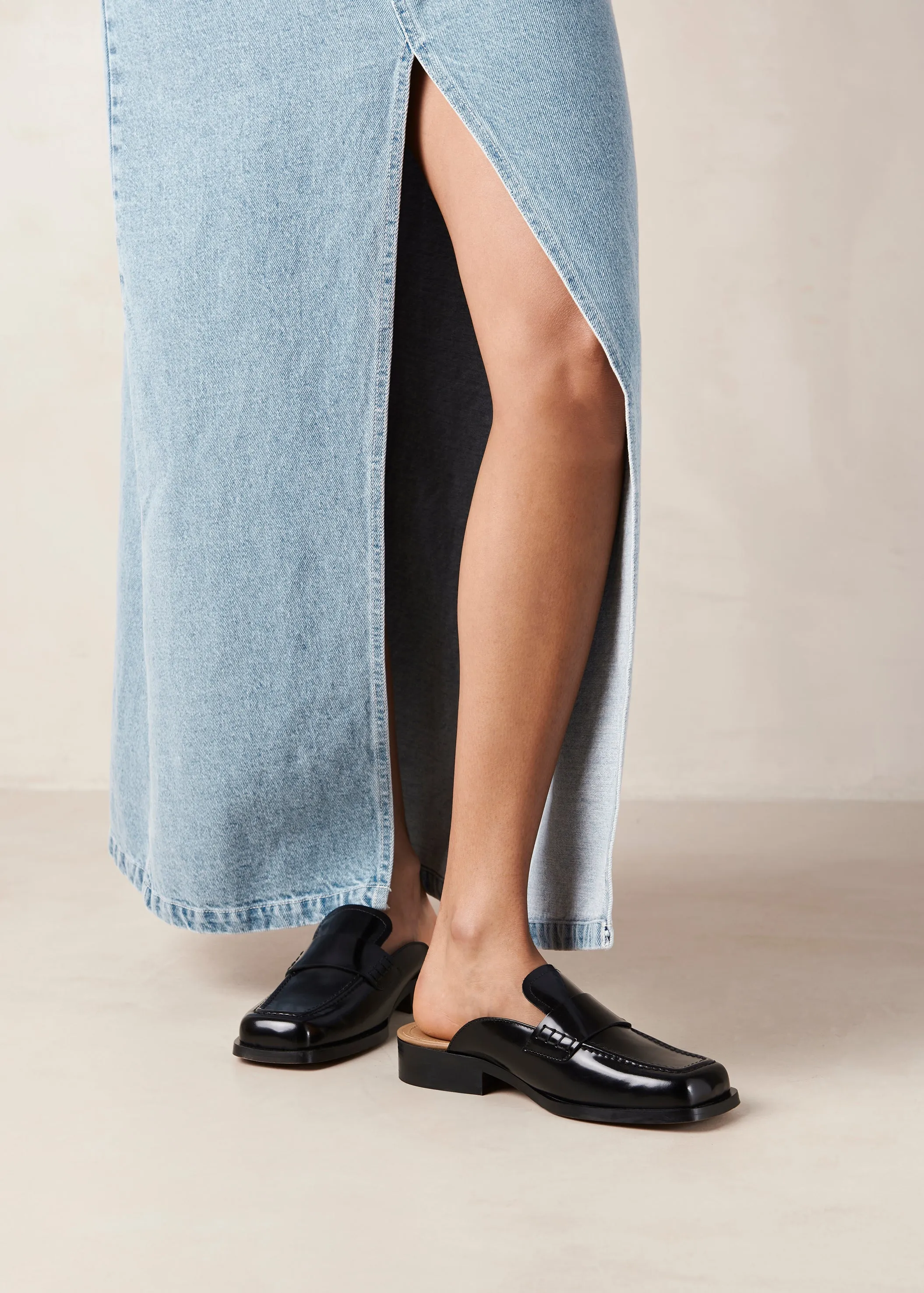 Alfred Black Leather Mules sold by Alohas product image thumbnail 4