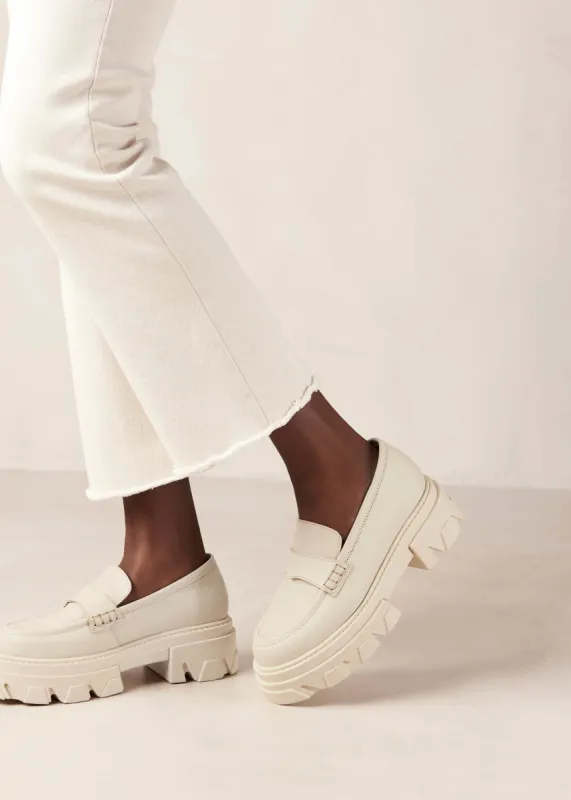 Trailblazer Cream Leather Loafers sold by Alohas