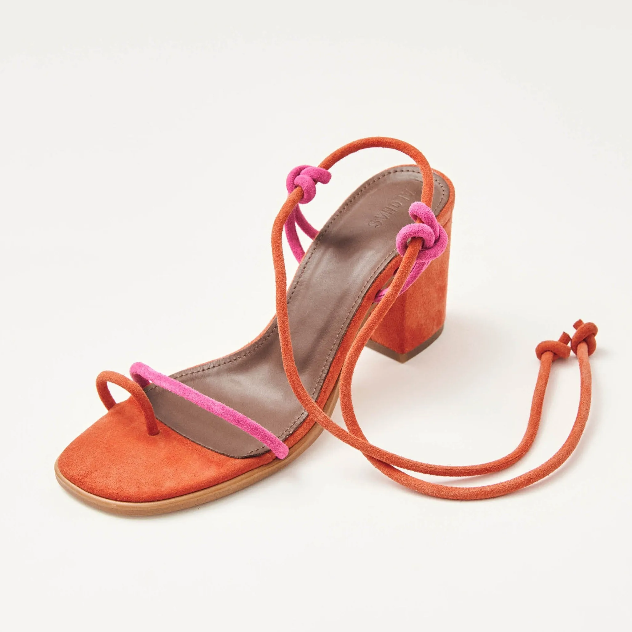 Grace Bicolor Magenta Orange Leather Sandals sold by Alohas product image thumbnail 3