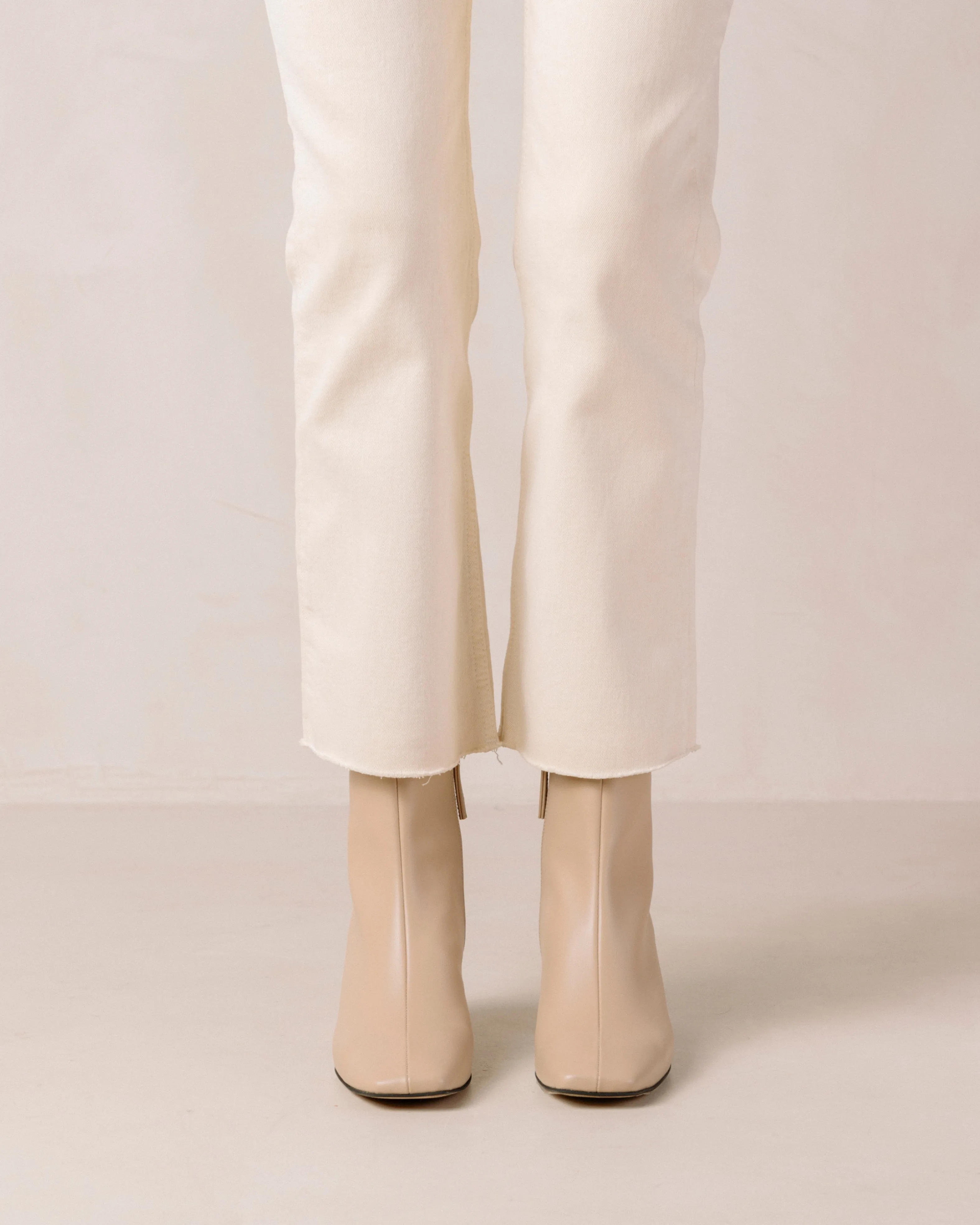 Watercolor Tahini Beige Vegan Leather Ankle Boots sold by Alohas product image thumbnail 4