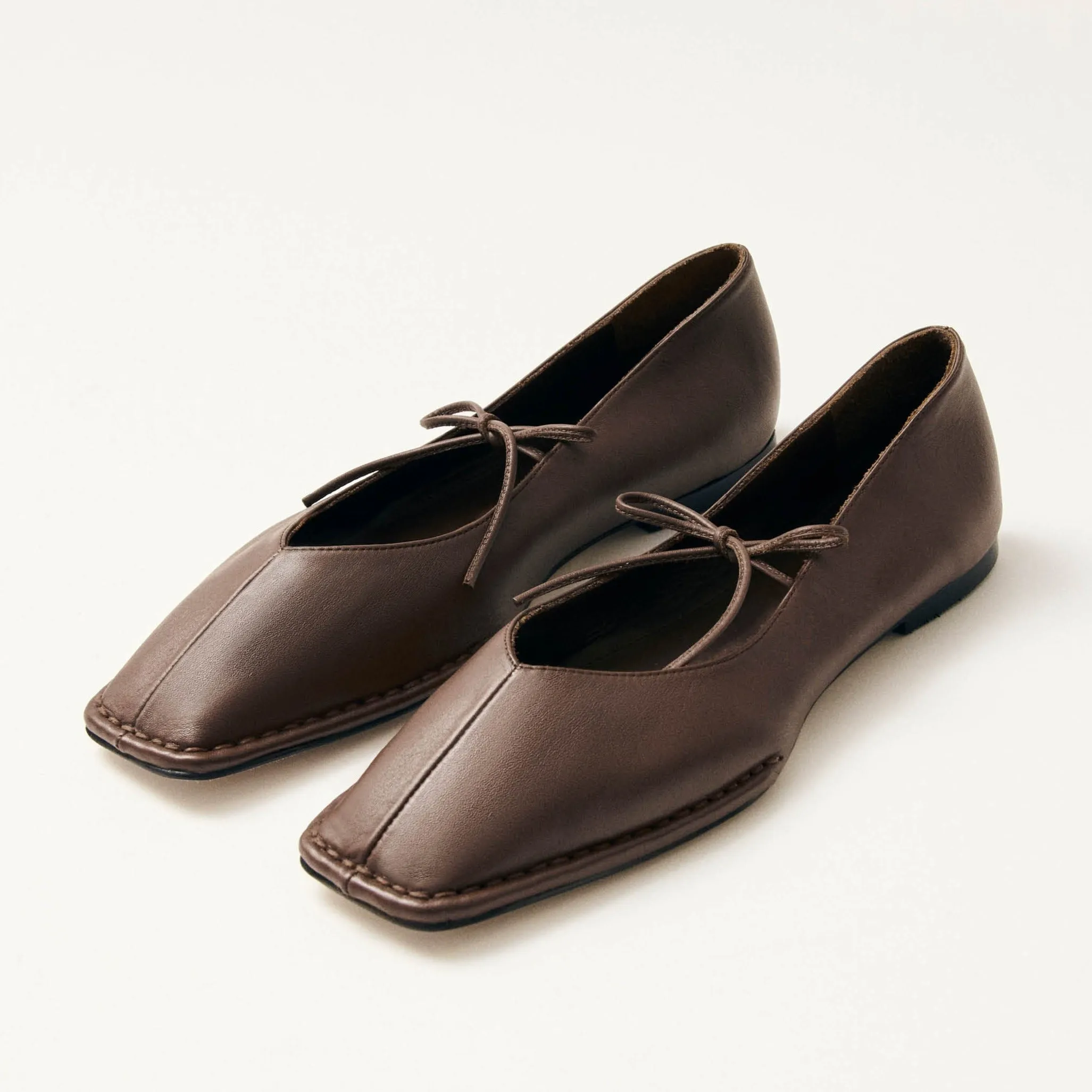 Sway Chestnut Brown Leather Ballet Flats sold by Alohas product image thumbnail 3