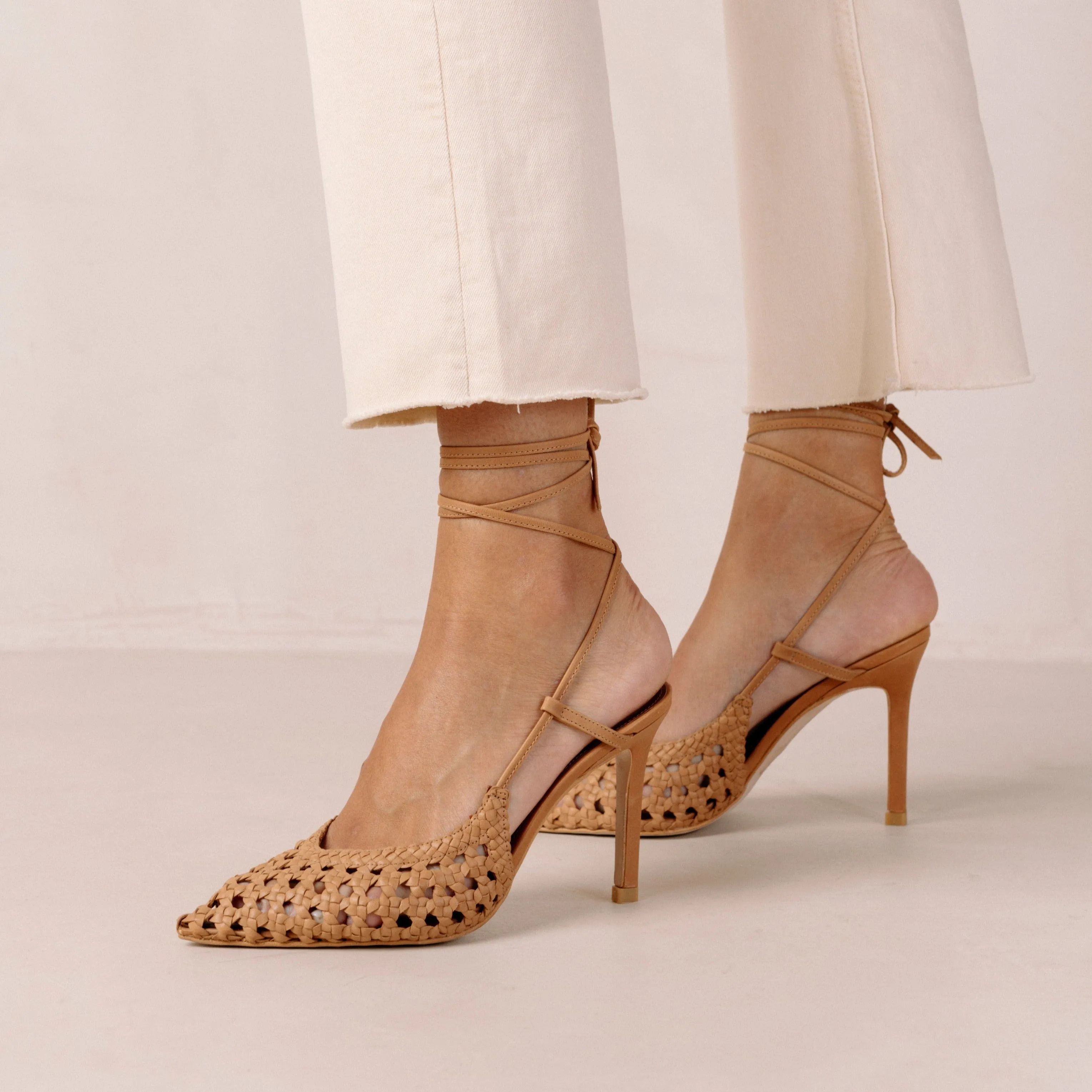Sandstorm Camel Leather Pumps sold by Alohas product image thumbnail 3