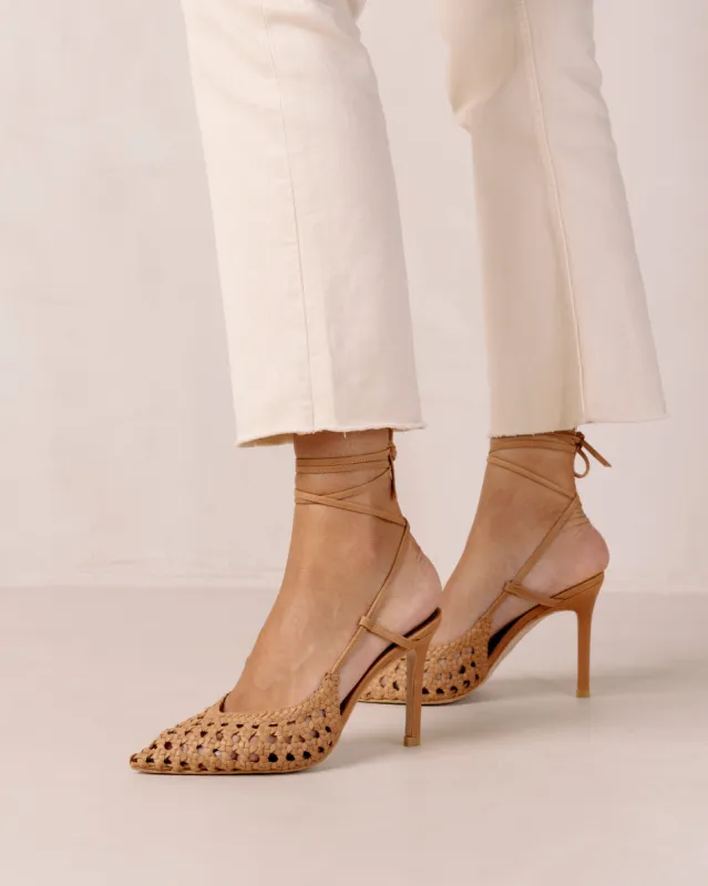 Sandstorm Camel Leather Pumps sold by Alohas