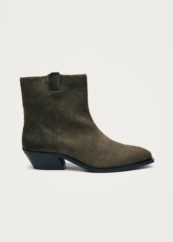 Syd Soft Khaki Leather Ankle Boots sold by Alohas