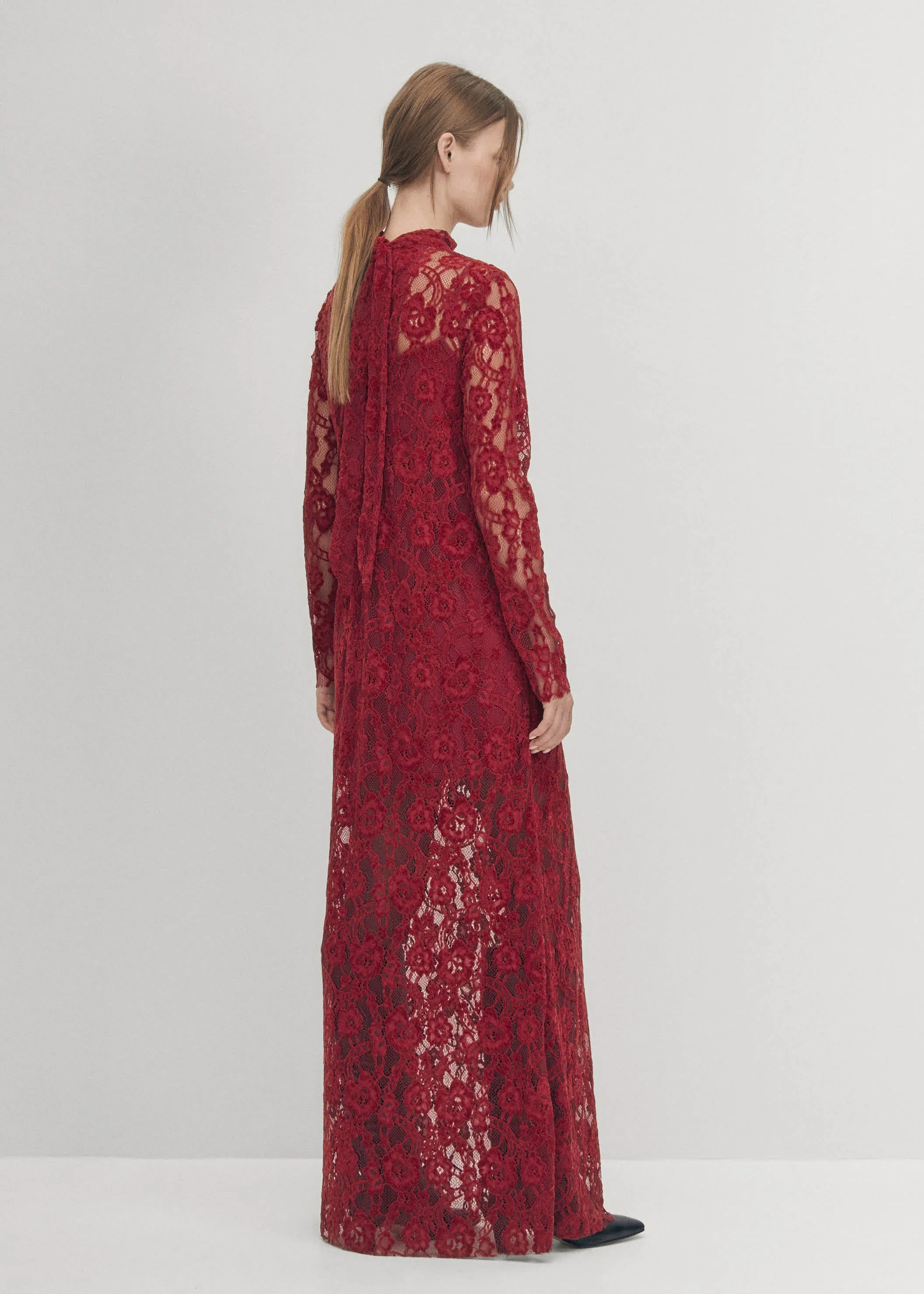 Tiban Lace Wine Dress sold by Alohas product image thumbnail 2