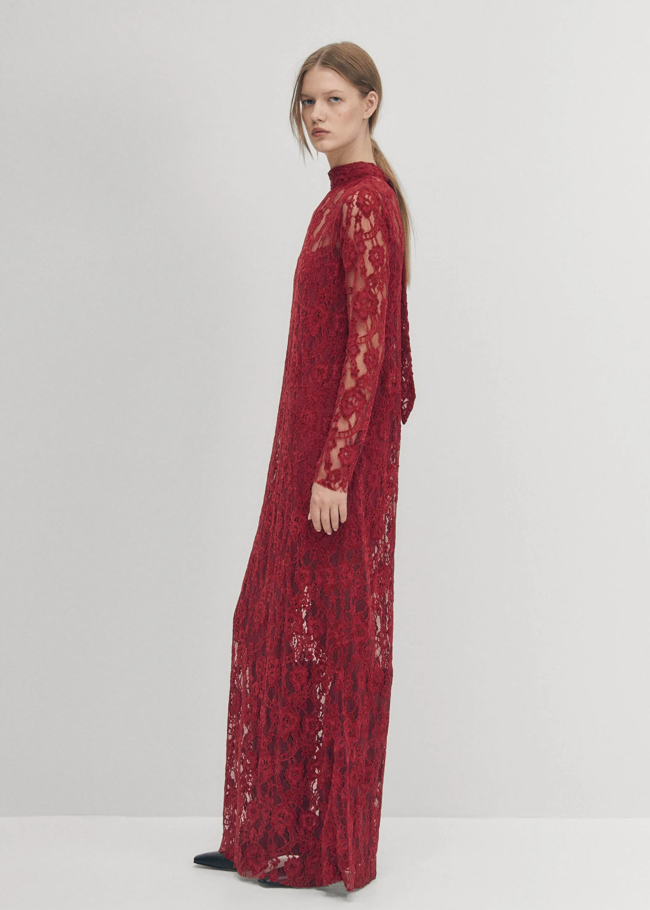 Tiban Lace Wine Dress sold by Alohas product image thumbnail 4