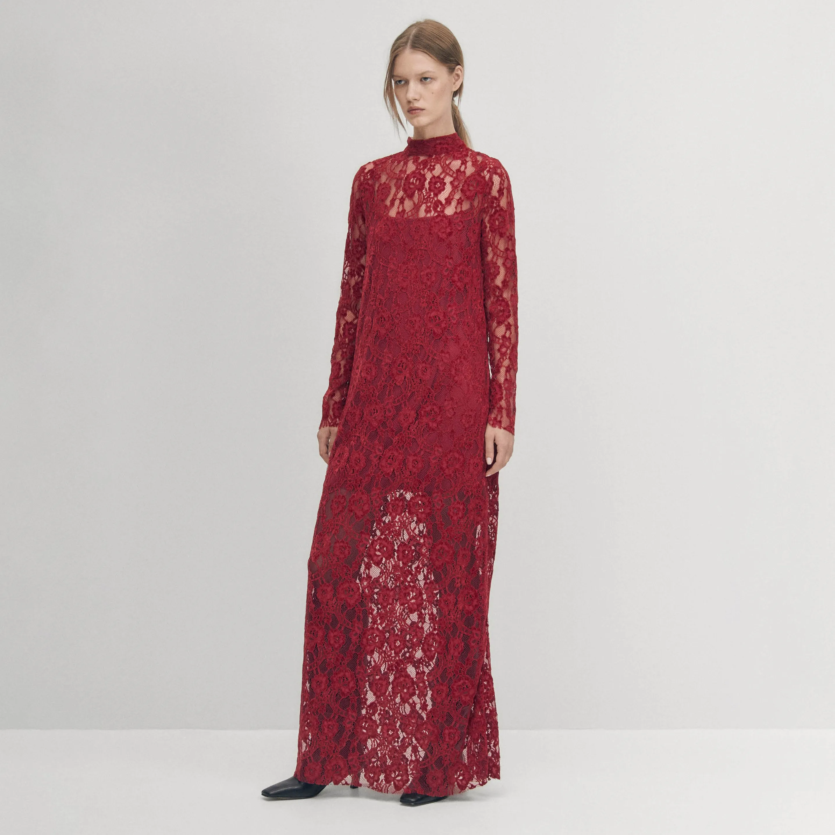 Tiban Lace Wine Dress sold by Alohas product image thumbnail 3